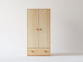 Armoire en bois 90x50x180 cm - bois clair - 2 portes et 2 tiroirs