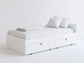Lit simple avec rangement en panneaux MDF blanc 205x96x70 cm - Style moderne pour chambre