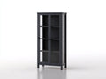 Vitrine bois MDF et verre 80x35x180 cm - noir - salon style moderne