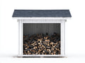Abri à bûches en bois massif blanc avec toit à bardeaux anthracite 200x80x190 cm - Style rustique pour extérieur